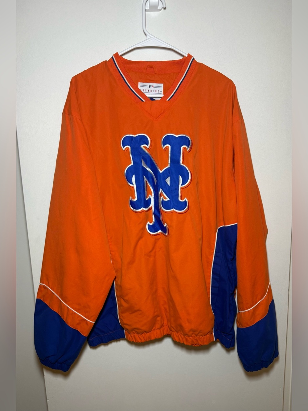MLB Genuine Merchandise New York Mets MLB Orange/Blue Pullover Jacket Size L